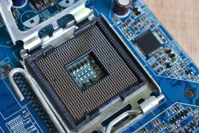 closeup of electronic circuit board